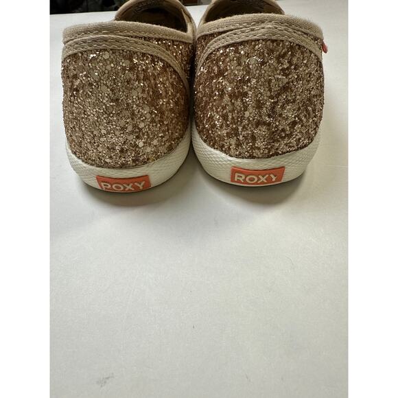 Roxy Womens Gold Glitter Drifter Slip On Sneakers Size 8 Rockabilly Y2K McBling - Picture 3 of 10